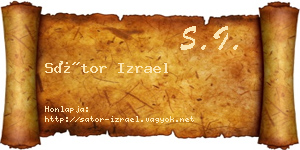 Sátor Izrael névjegykártya